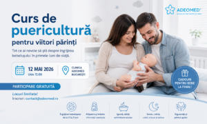 Curs de puericultură gratuit în București, la Clinica Adeomed – 12 mai 2026